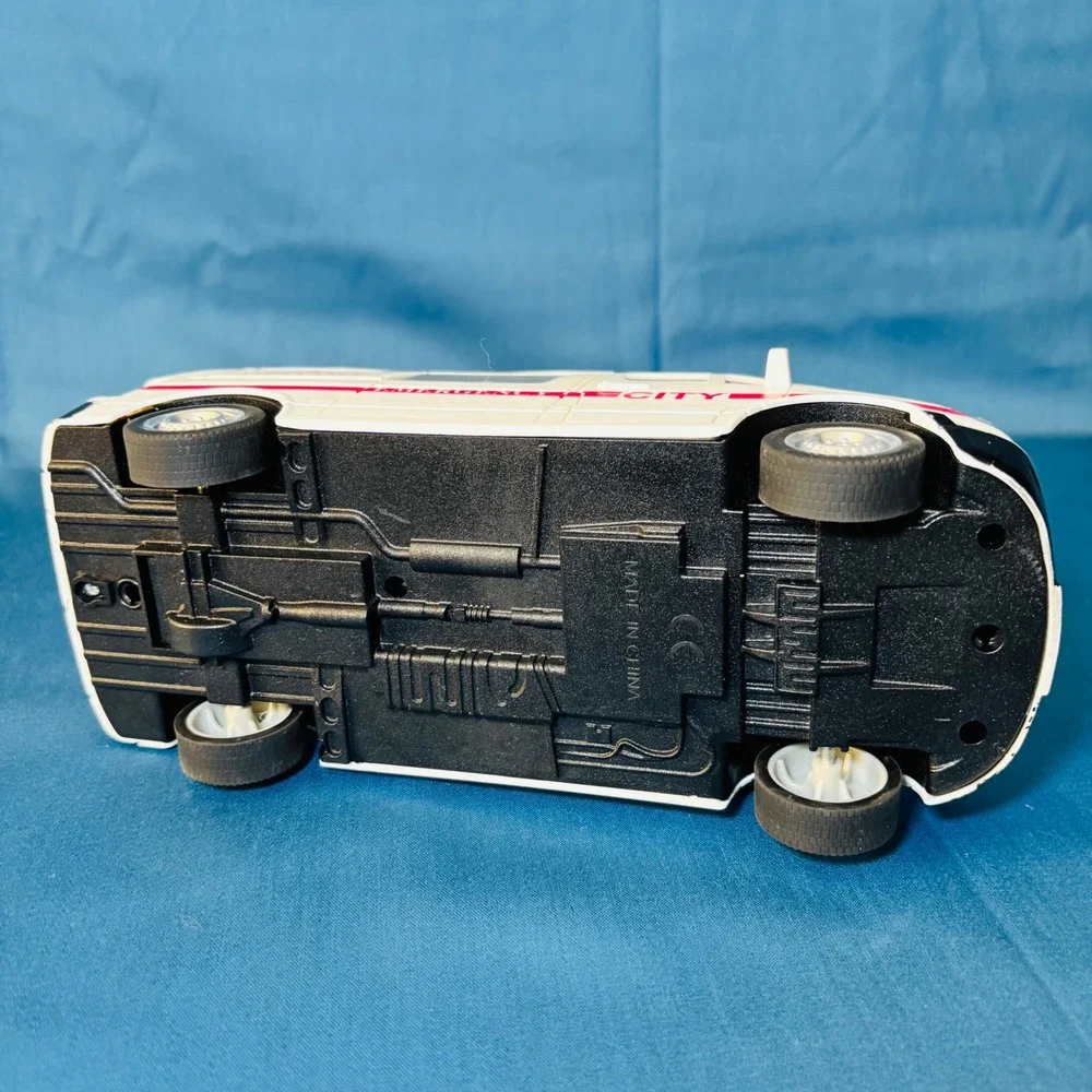 City Emergency Ambulance Toy Rescue Van White Red Opening Rear Doors Plastic